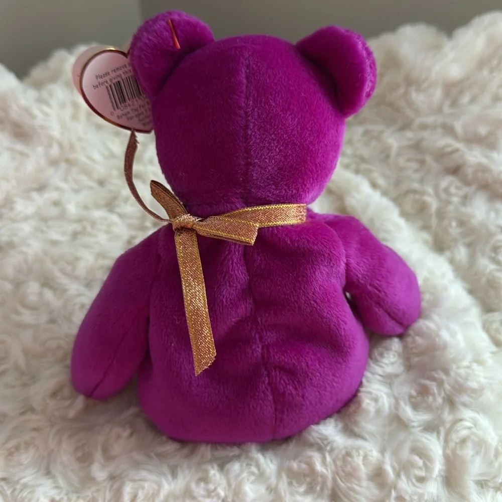 2000 Millennium TY‎ Bear Magenta Limited Edition Beanie Baby